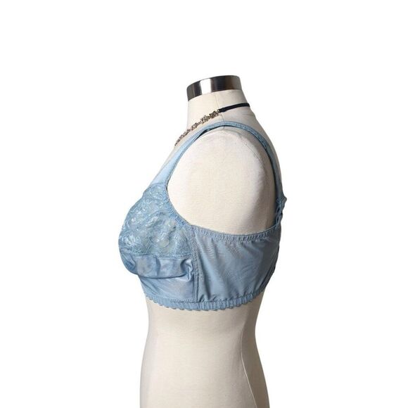 Glamorise Women's Bra 40F Blue MagicLift Original Wirefree Support Full Figure - Picture 4 of 7